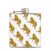 Silhouette Tiger Black und Orange Flachmann (Vorderseite)