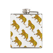 Silhouette Tiger Black und Orange Flachmann (Rückseite)