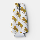 Silhouette Tiger Black und Orange Flaschenkühler (Rückseite)