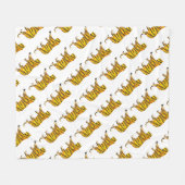 Silhouette Tiger Black und Orange Fleecedecke (Vorderseite (Horizontal))