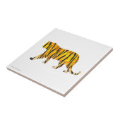 Silhouette Tiger Black und Orange Fliese (Seite)