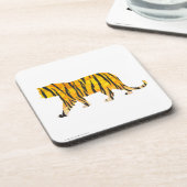 Silhouette Tiger Black und Orange Getränkeuntersetzer (Linke Seite)