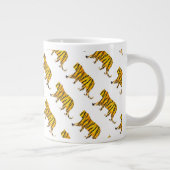 Silhouette Tiger Black und Orange Jumbo-Tasse (Rechts)