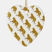 Silhouette Tiger Black und Orange Keramik Ornament (Rechts)