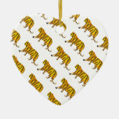 Silhouette Tiger Black und Orange Keramik Ornament (Vorne)