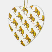 Silhouette Tiger Black und Orange Keramik Ornament (Links)