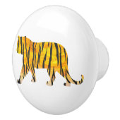 Silhouette Tiger Black und Orange Keramikknauf (Rechts)