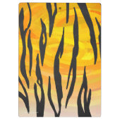 Silhouette Tiger Black und Orange Klemmbrett (Rückseite)