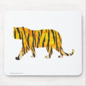 Silhouette Tiger Black und Orange Mousepad (Vorne)