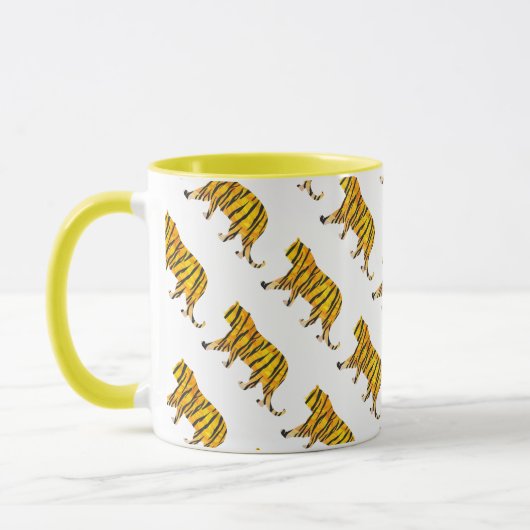 Silhouette Tiger Black und Orange Tasse (Links)