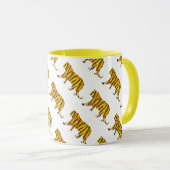 Silhouette Tiger Black und Orange Tasse (VorderseiteRechts)