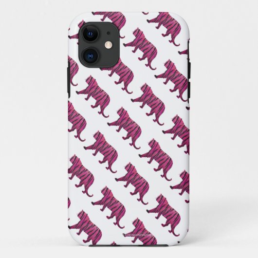 Silhouette Tiger Rosa und Schwarz Case-Mate iPhone Hülle (Rückseite)