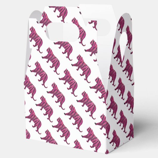 Silhouette Tiger Rosa und Schwarz Geschenkschachtel (Geöffnet)