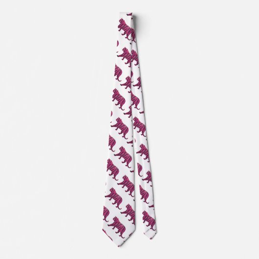 Silhouette Tiger Rosa und Schwarz Krawatte (Vorderseite)
