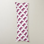 Silhouette Tiger Rosa und Schwarz Seitenschläferkissen (Vorderseite Vertikal)