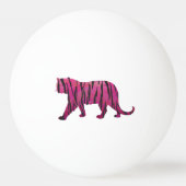 Silhouette-Tiger-Rosa und Schwarzes Tischtennisball (Vorderseite)