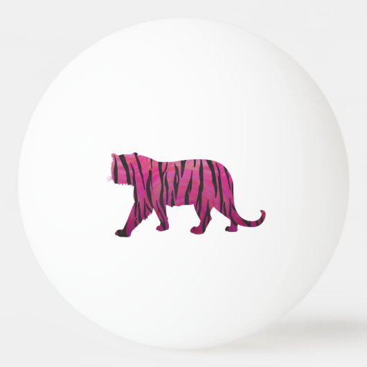 Silhouette-Tiger-Rosa und Schwarzes Tischtennisball (Rückseite)
