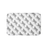 Silhouette Tiger Schwarz/Weiß Badematte (Vorderseite)