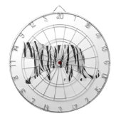 Silhouette Tiger Schwarz/Weiß Dartscheibe (vorne)