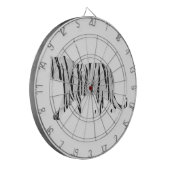 Silhouette Tiger Schwarz/Weiß Dartscheibe (Vorderseite Links)