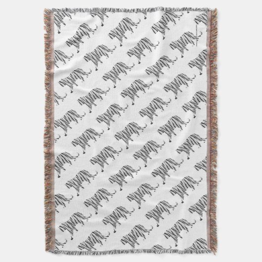 Silhouette Tiger Schwarz/Weiß Decke (Vorderseite Vertikal)