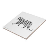 Silhouette Tiger Schwarz/Weiß Fliese (Seite)