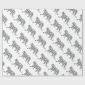 Silhouette Tiger Schwarz/Weiß Geschenkpapier (Flach)
