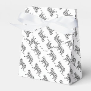 Silhouette Tiger Schwarz/Weiß Geschenkschachtel