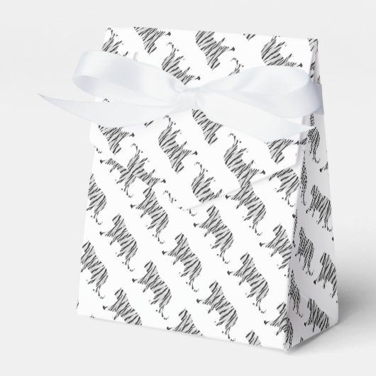 Silhouette Tiger Schwarz/Weiß Geschenkschachtel (Vorderseite)