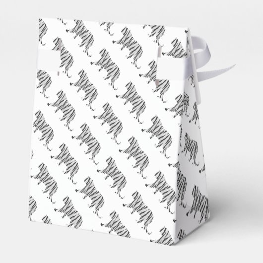 Silhouette Tiger Schwarz/Weiß Geschenkschachtel (Rückseite)