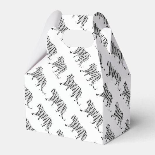 Silhouette Tiger Schwarz/Weiß Geschenkschachtel (Rückseite)