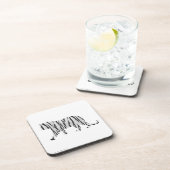 Silhouette Tiger Schwarz/Weiß Getränkeuntersetzer (Rechte Seite)