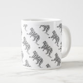 Silhouette Tiger Schwarz/Weiß Jumbo-Tasse (Vorderseite Rechts)