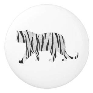 Silhouette Tiger Schwarz/Weiß Keramikknauf