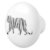 Silhouette Tiger Schwarz/Weiß Keramikknauf (Rechts)