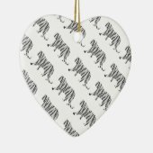 Silhouette Tiger Schwarz/Weiß Keramikornament (Rechts)