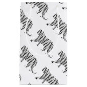 Silhouette Tiger Schwarz/Weiß Kleine Geschenktüte (Vorderseite)