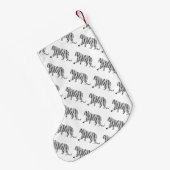 Silhouette Tiger Schwarz/Weiß Kleiner Weihnachtsstrumpf (Rückseite (Hängend))