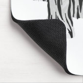Silhouette Tiger Schwarz/Weiß Mousepad (Ecke)