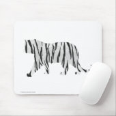 Silhouette Tiger Schwarz/Weiß Mousepad (Mit Mouse)