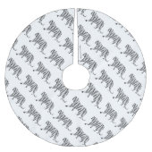 Silhouette Tiger Schwarz/Weiß Polyester Weihnachtsbaumdecke (Vorderseite)