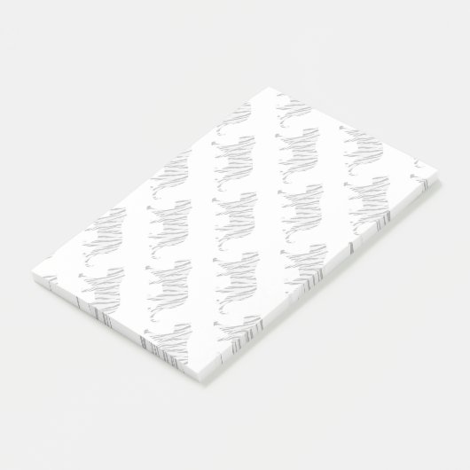 Silhouette Tiger Schwarz/Weiß Post-it Klebezettel (angewinkelt)