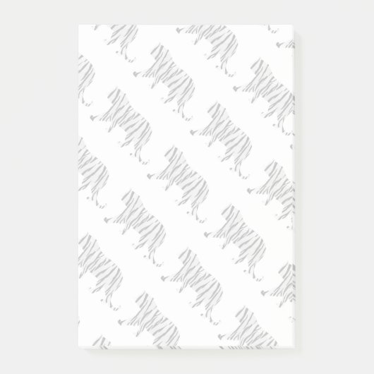 Silhouette Tiger Schwarz/Weiß Post-it Klebezettel (Vorderseite)