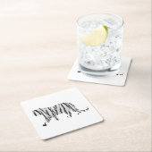 Silhouette Tiger Schwarz/Weiß Rechteckiger Pappuntersetzer (Vor Ort)