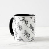 Silhouette Tiger Schwarz/Weiß Tasse (Vorderseite Links)