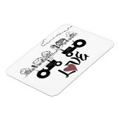 Silhouette Traktor Couple in LIEBE Farm Magnet (Linke Seite)