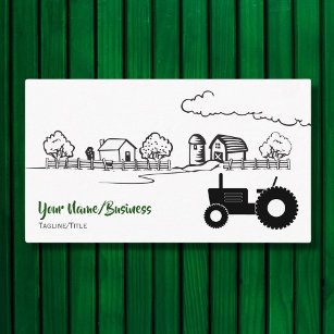 Silhouette Traktor und bezaubernder Landbetrieb Visitenkarte