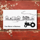 Silhouette Traktor und Niedlicher Landbetrieb Visitenkarte