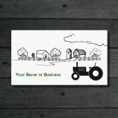 Silhouette Traktor und Niedlicher Landbetrieb Visitenkarte