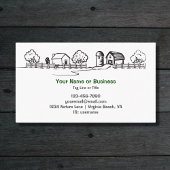 Silhouette Traktor und Niedlicher Landbetrieb Visitenkarte